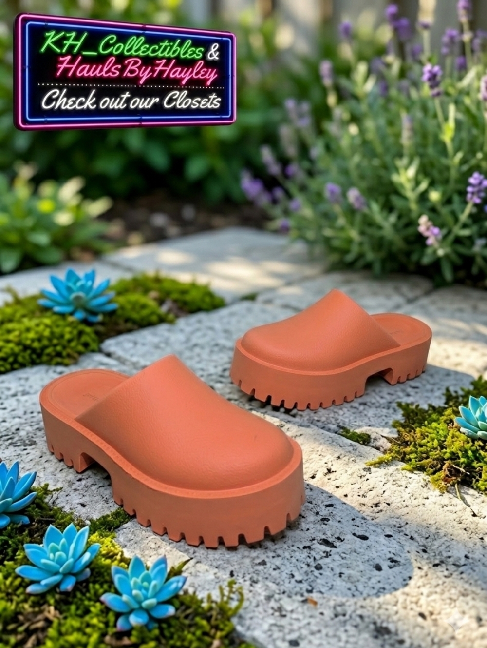 Jeffrey Campbell Orange Clogge Platform Mules - Size 7